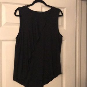 Navy tank with front ruffle.